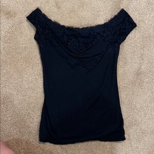 Moda International Black Lace Top